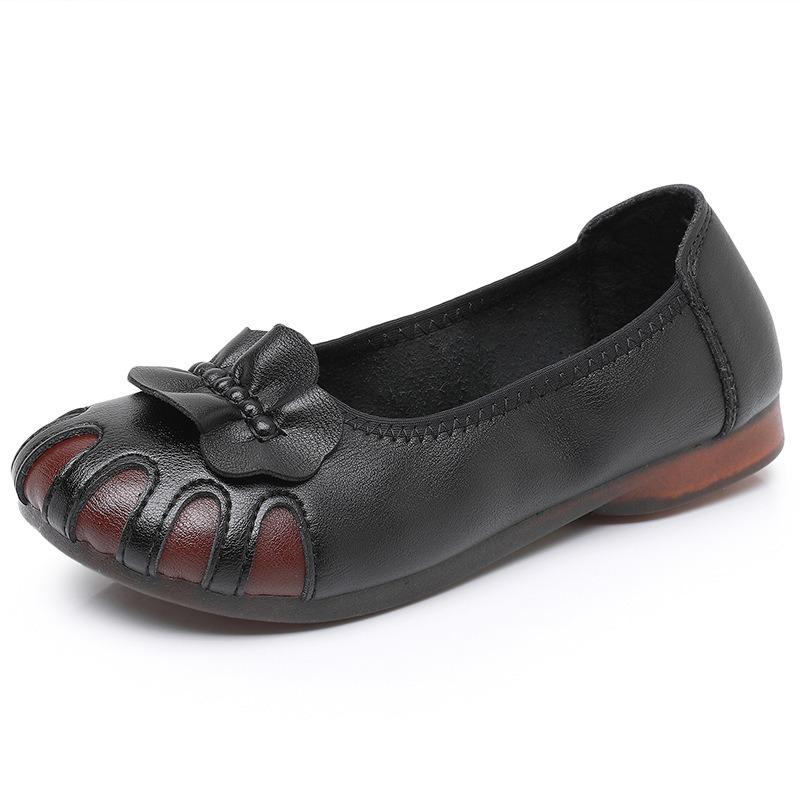 Comfortable non-slip Doudou shoes, spring and autumn middle-aged and old soft-soled one-pedal women's shoes, summer shallow-mouth single shoes