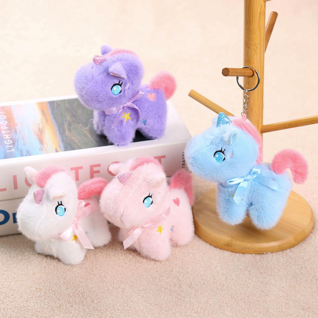 Cute Unicorn Pendant Pony Plush Toy Bag Pendant Doll Keychain Wedding Grab Machine Little Doll