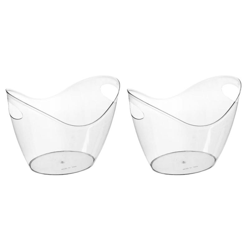 1/2 ks Elegantní akrylový kbelík na led - Průhledný, Ideální pro chlazení nápojů jako je šampaňské, víno, pivo a soda