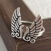 925 Sterling Silver Rings for Women Couple Minimalist Handmade Simple Retro Wing Ring Fine Jewelry Gift Prevent Allergy