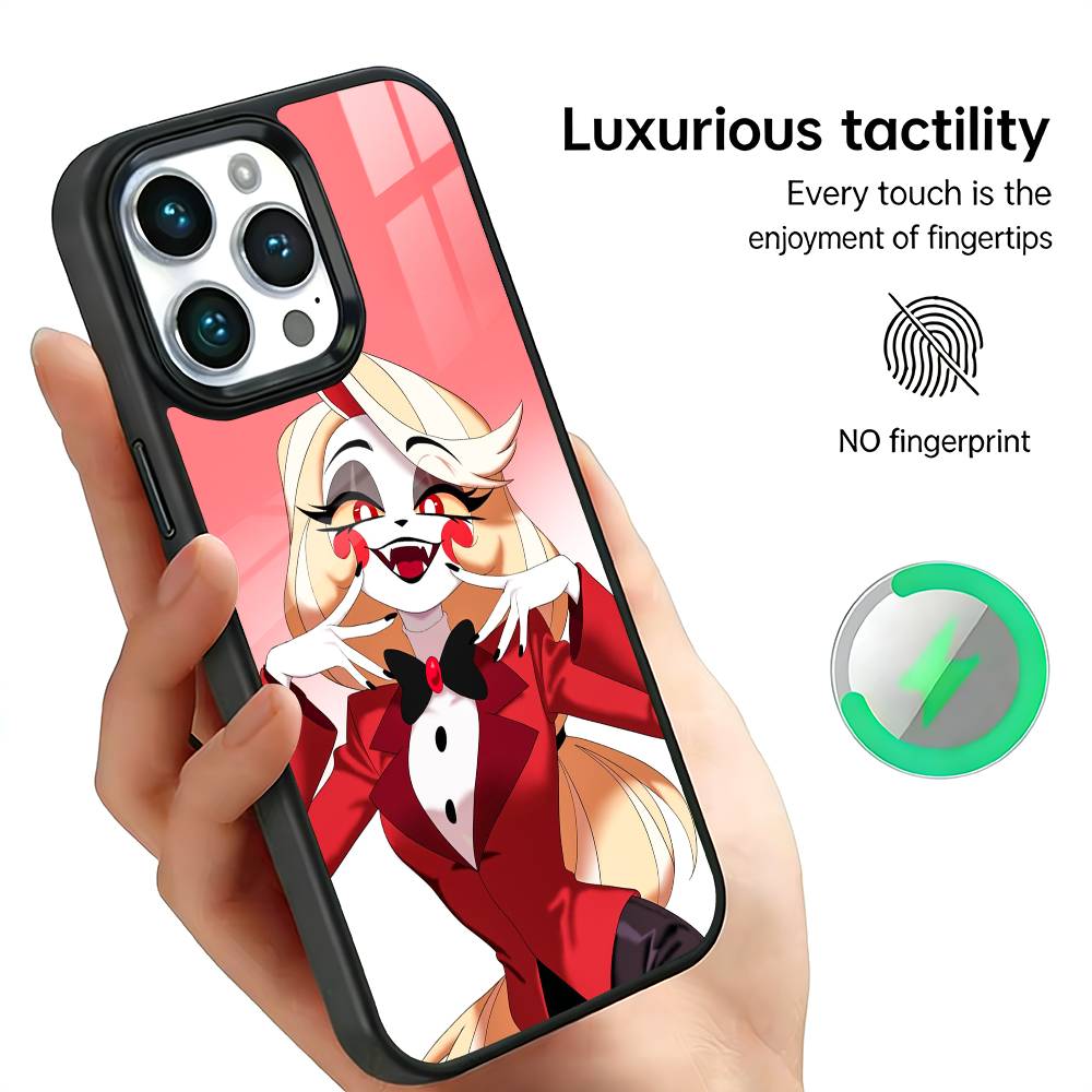 H-Hazbin H-Hotel Charlie Morningstar Coque de Téléphone Pour IPhone17 16 15 14 13 12 11 Plus Pro Max Plus Chargeur Sans Fil Couverture Funda