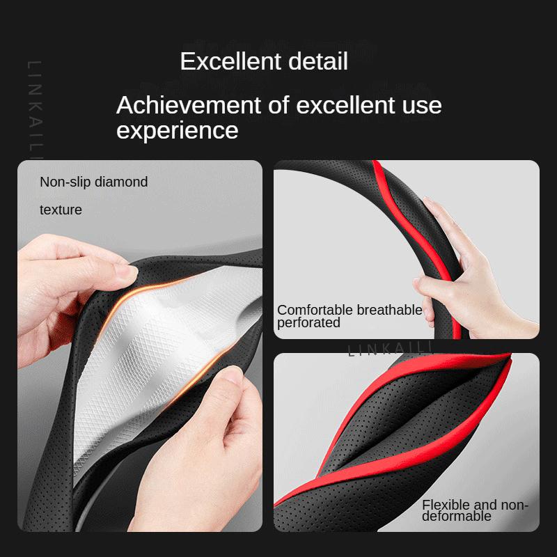 38cm Nappa Leather Car Steering Wheel Cover for Changan CS75 PLUS CS35 CS95 RAETON CX70 CS55 EADO Alsvin Accessories