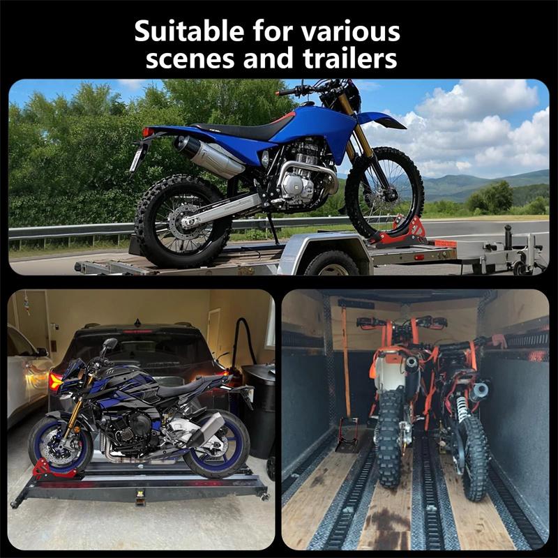 Motorcycle Trailer Heavy-Duty Iron Front Wheel Stand Wheel Chock Upright For Mount Trailer Rack Parking Fixed Frame Dirt Bike