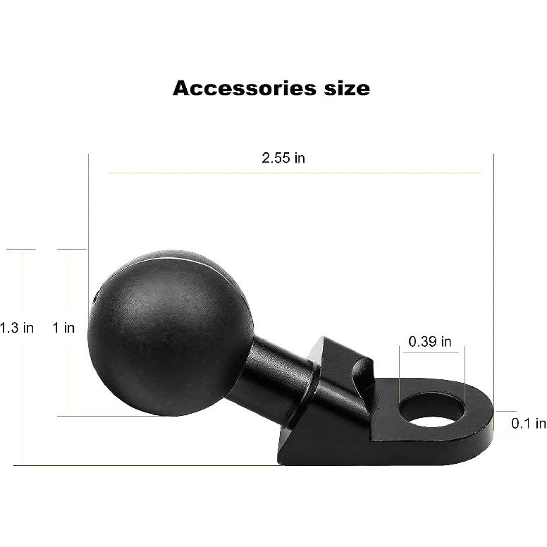 Motorcycle Phone Mount Adapter Fit for RAM Mount & 1 Inch Ball Socket | Rear View Mirror Adapter with 1” Ball, Provides Secure Phone Holding