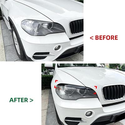 Embellecedor Cubierta Párpados Faros Cejas Negro Brillante Para BMW X5 E70 2008-13