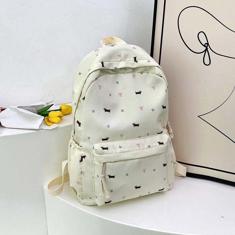 Japanese Cute Floral Blue Hat Sausage Dog Bag Junior High School Students Backpack