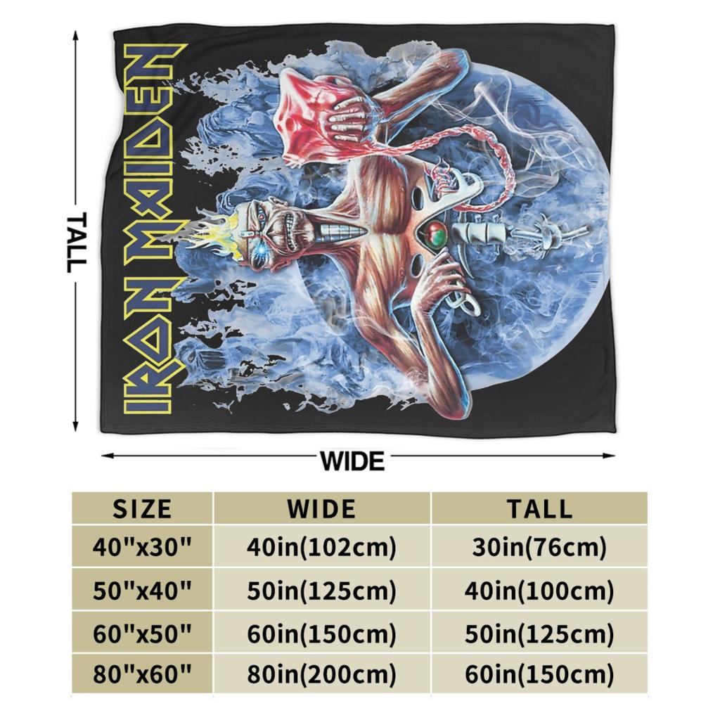 The Son Skeleton 7th Horn I-Iron M-Maidens Blankets Heavy Metal Wool Throw Blankets Summer Air Conditioning Portable Bedspread
