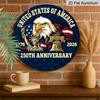 2D Flat 1pc Aluminum Independence Day-Themed Wall Decor 7.87 inches x 7.87 inches Patriotic Decor Suitable for hanging on front doors, porches, and
