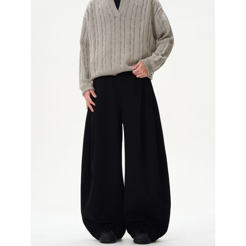 Kisko New American Deconstruction Design Wide-Leg Curved Knife Sweatpants Men and Women Loose Blazer Fashion Brand Pants