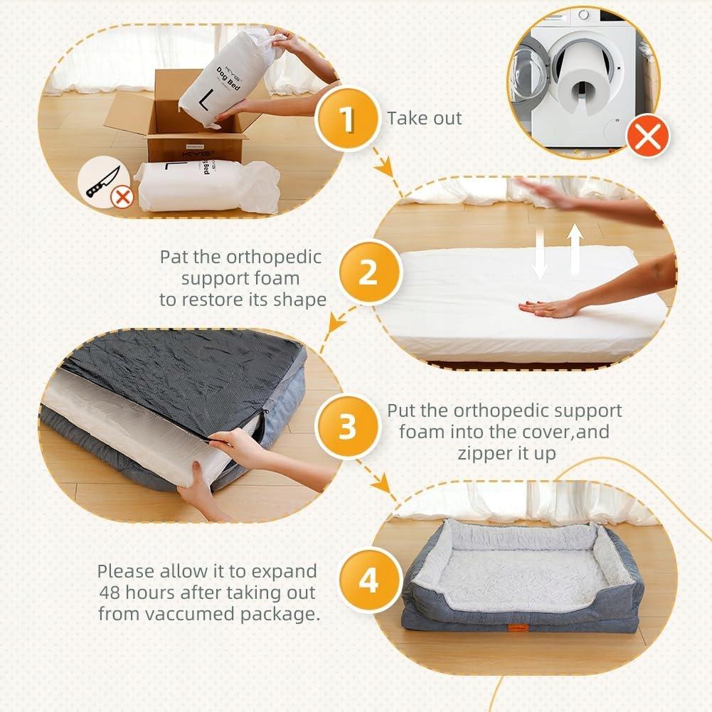 Dog bed, Orthopedic bed KYG 100x80x20 cm XL