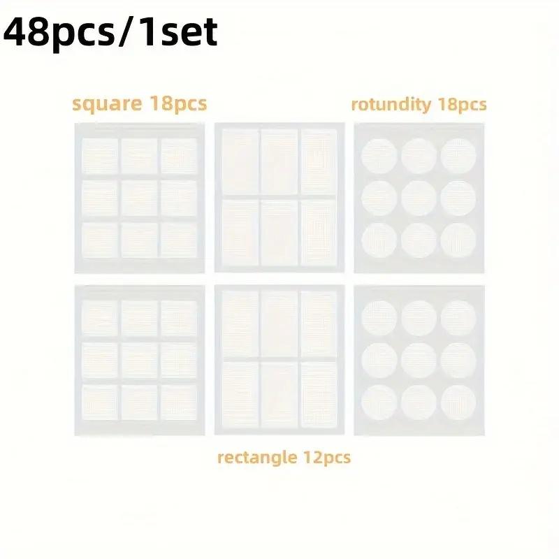 48pcs Nano Double-Sided Tape, Heavy Duty Mounting, High Viscosity Invisible Wall Adhesive