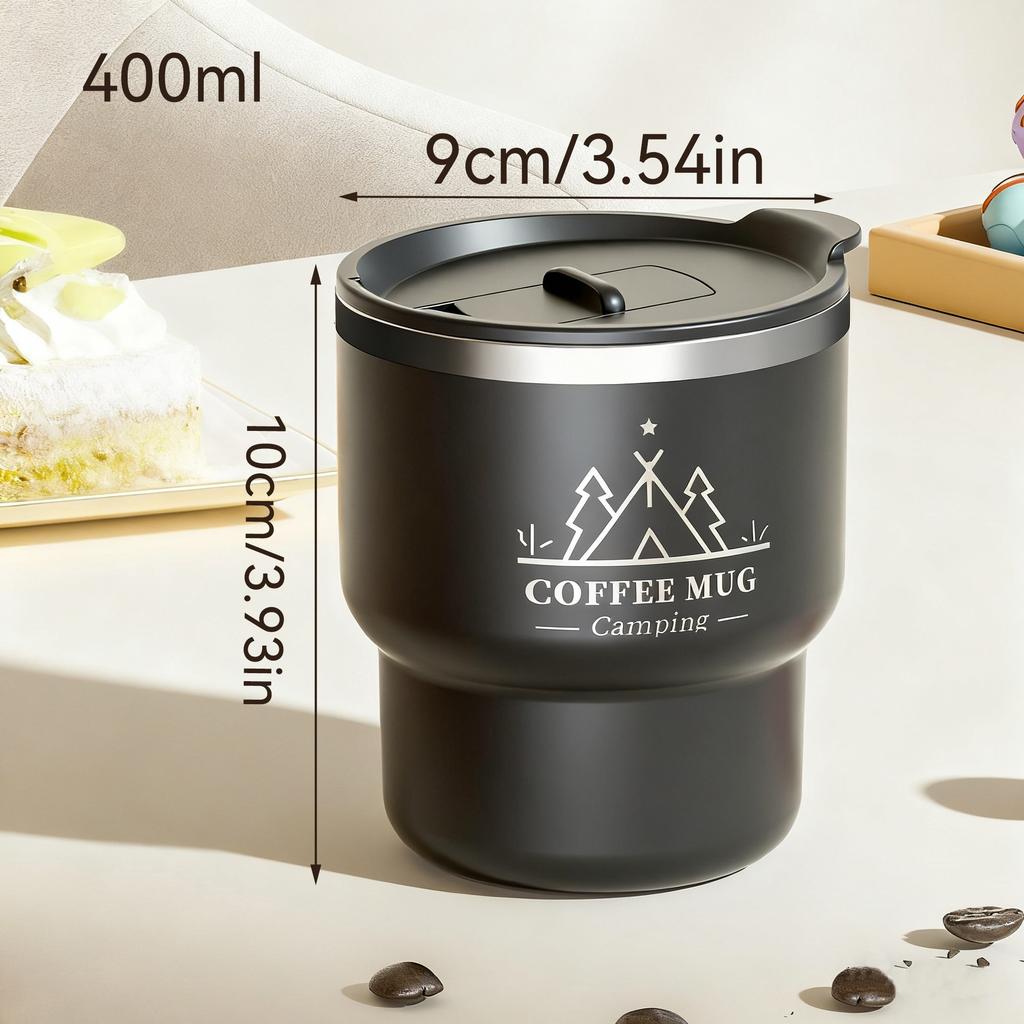 Double-Layer Insulated Coffee Cup With Lid Portable Leak-proof Coffee Mug 304 Stainless Steel Thermal Water Cup For Students