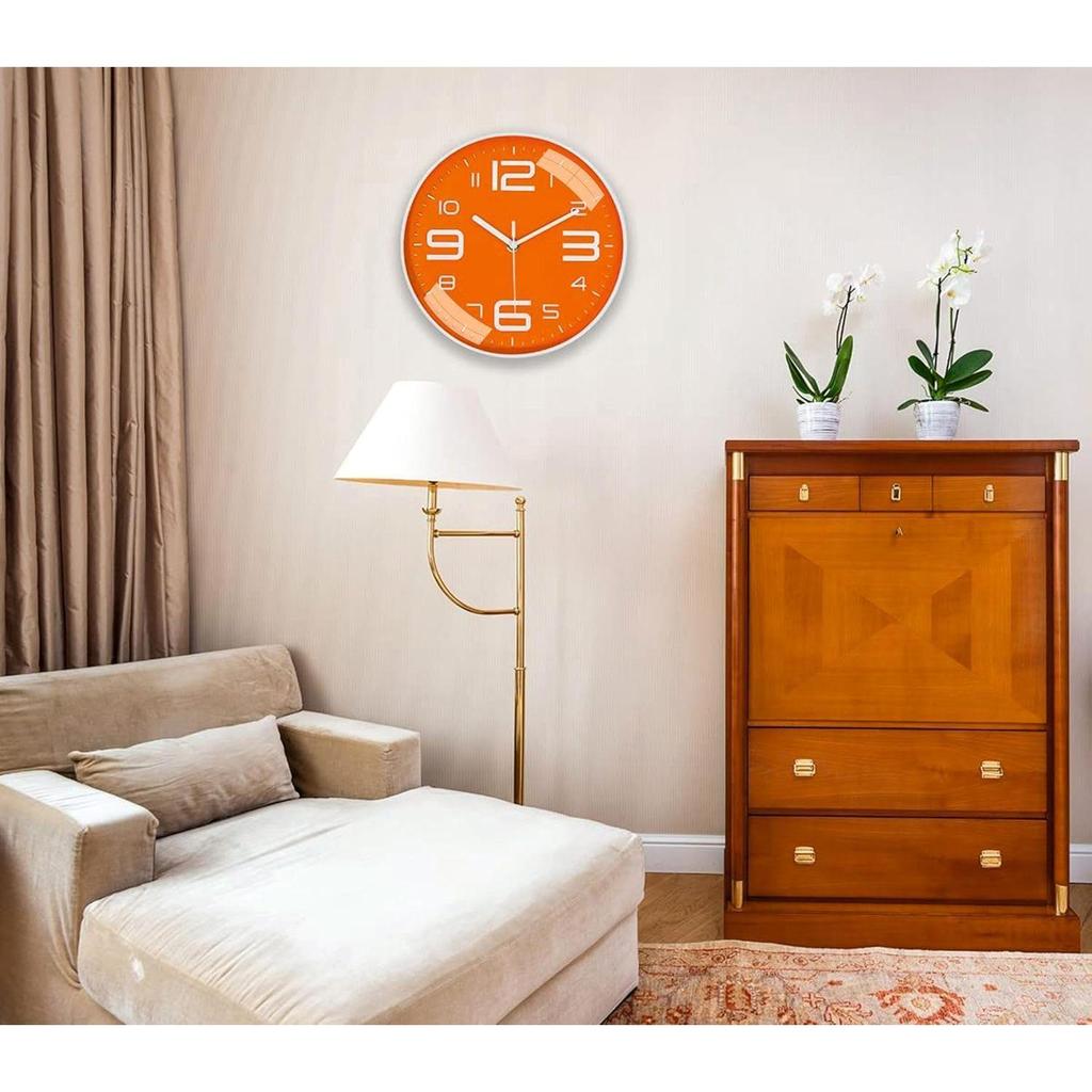 Wall Clock 12" Silent Quartz Decorative Latest Wall Clock Non-Ticking Classic Clock Battery Operated Round Easy to Read for Room/Home