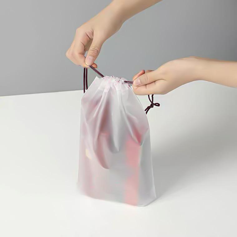 Lot de 5 organiseurs transparents givrés avec cordon de serrage