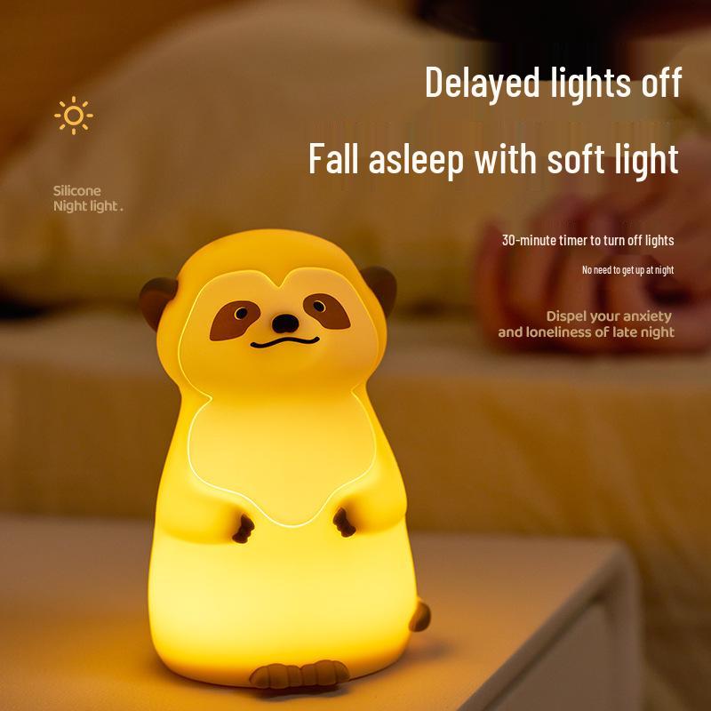 Fennec Fox Rechargeable Silicone Night Light - Tap to Illuminate Bedside Lamp