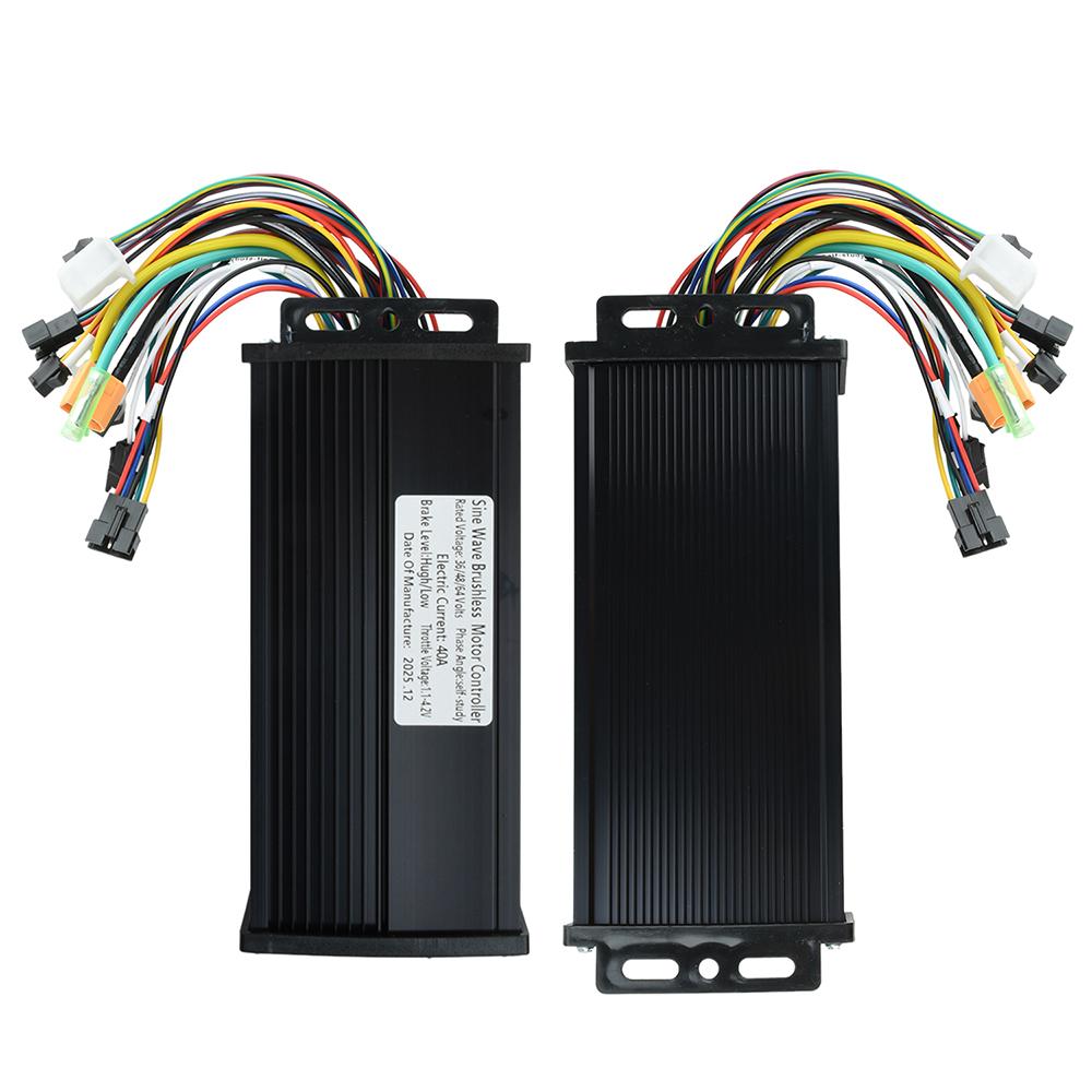 36В/48В/52В/60В 40А Синусоидальный Бесколлекторный Контроллер Двигателя 1000Вт-2000Вт Трехрежимный Черно-Золотое Издание для Электровелосипеда/электрического велосипеда чёрный