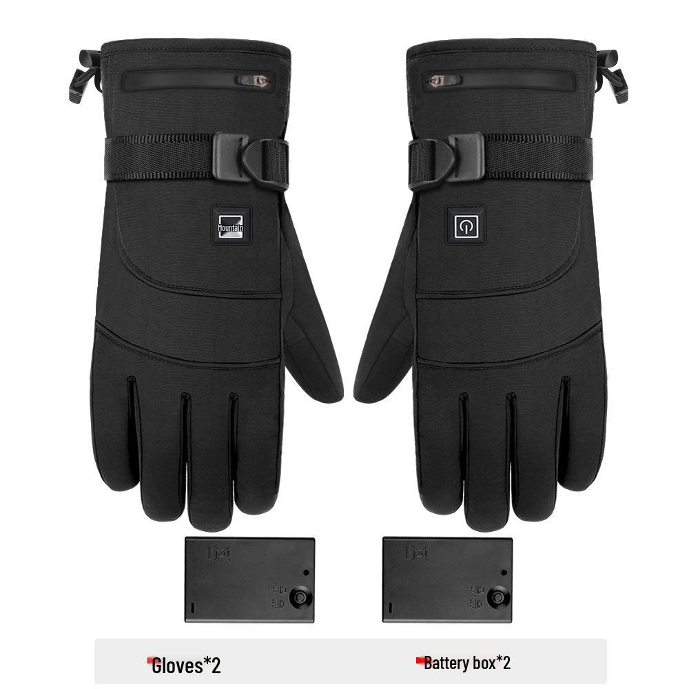 Electric Heated, Windproof, Waterproof Touchscreen Winter Gloves for Motorcycle Riding & Skiing