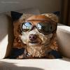 Cute Poodle Pillow Case For Sofa Decor Car Office Room Printing Cushion Cover Decorations And Protector