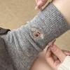 Female Autumn and Winter Thickened Warm Cute Cartoon Embroidered Puppy Wool Drum Pile Socks