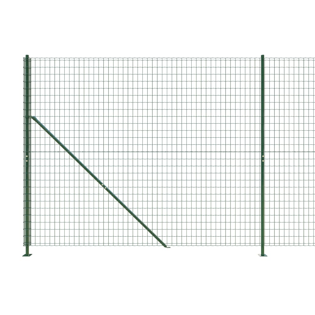 Vidaxl Ogrodzenie Z Siatki, Ze Stopami Słupków, Zielone, 1,4X25 M