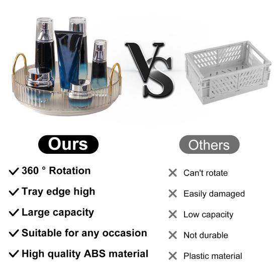 Widely Used Long-Lasting Practical Stable Base Desktop 360-degree Rotating Makeup Storage Holder Makeup Organizer Rack