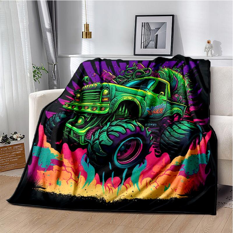 M-Monster Jam Grave Digger Truck Sofa Blanket Lightweight Warm Insulation Blanket Bed Office Car Knee padsThrow Blanket