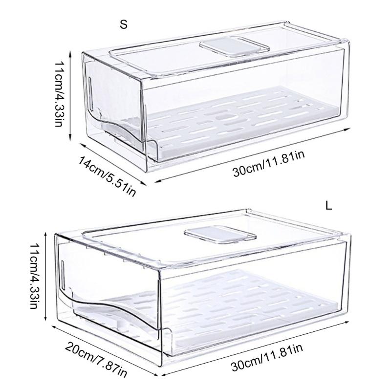 Practical Stackable Kitchen Fridge Organizers Bins Storage Container With Clear Lid for Food Storage Organization