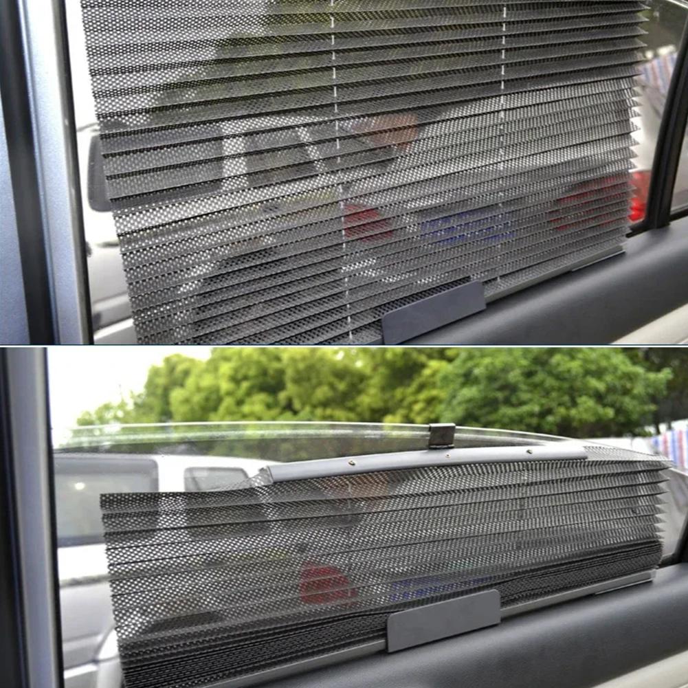 Car Side Folding Sunshade Retractable Front/Rear Window Sunshades Mesh UV Protect Curtain Auto Truck SunShield Accessories
