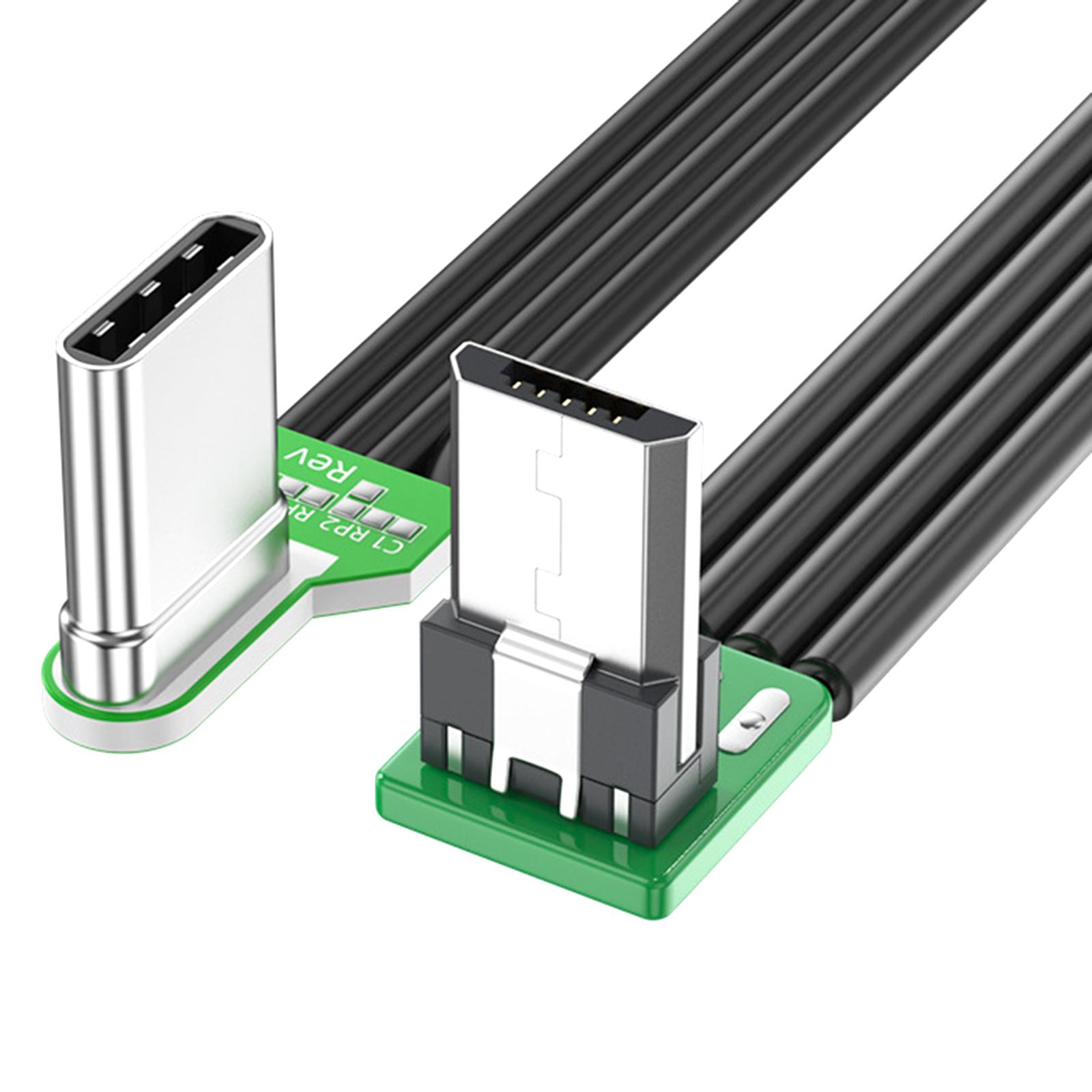 

Кабель USB Type C - Micro USB, угловой адаптер для зарядки и синхронизации данных, силиконовый плоский провод для телефонов, планшетов, камер 5CM-up