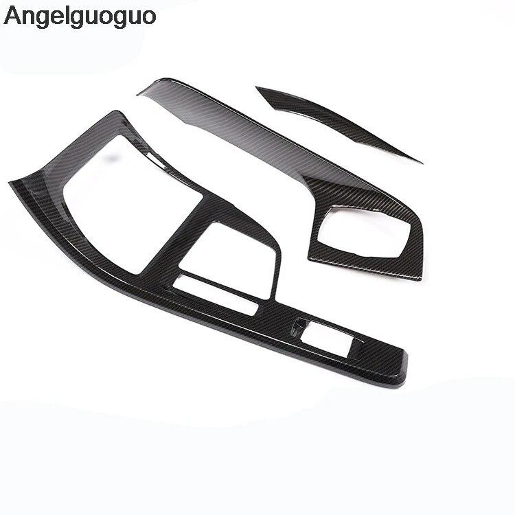 Fibră de carbon ABS Consolă centrală pentru mașină Capac panou schimbător de viteze Cadru ornamentat pentru BMW X1 F48 2016-2018 Accesorii auto ( LHD)