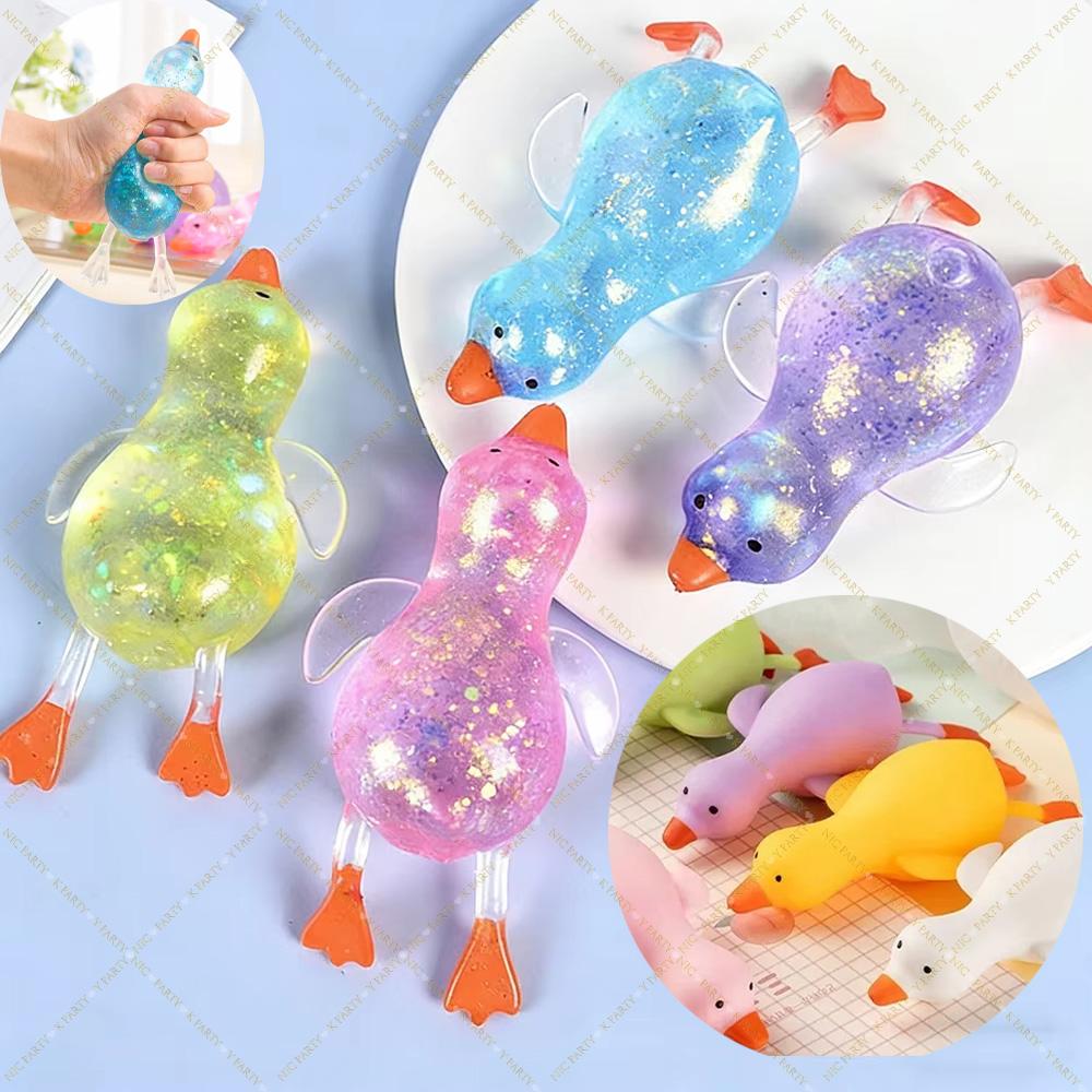 Roasted Glittering Maltose Squishy Duck Cute Stress Relief Squeeze Soft Slow Rising Funny Fidget Kids Adults Birthday Party Gift