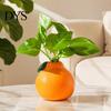 Anti-val Bloempot Oranje Vormige Vaas, Decoratieve Hydrocultuur Creatieve Bloempot, Klein Uniek Tafelblad Ornament voor Woonkamer Boekenkast