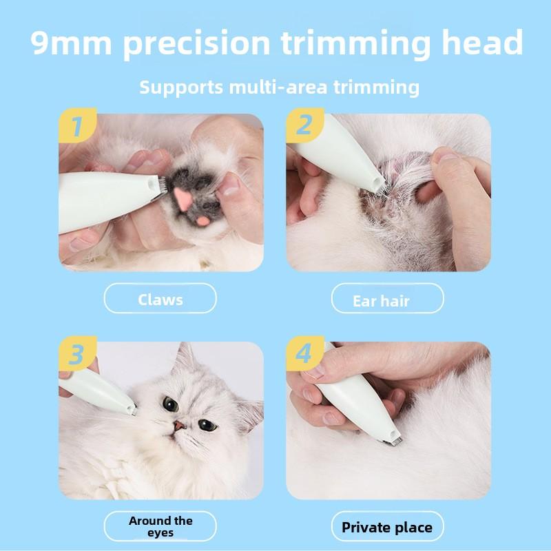 Pet Nail Clipper - Specialized for Dogs and Cats. Pusher for Trimming Fur. Electric Trimmer. Silent Electric Cat Paw Nail Trimming Tool.