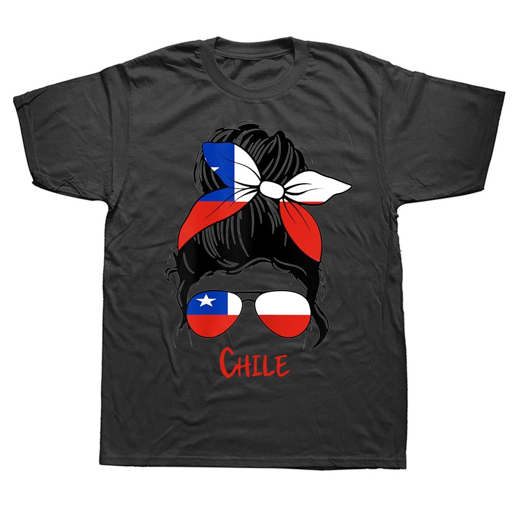 Roliga Chilenska Chile Flick Flagga T-shirts Sommarstil Grafisk Bomull Streetwear Kortärmad Födelsedagspresenter T-shirt Herrkläder