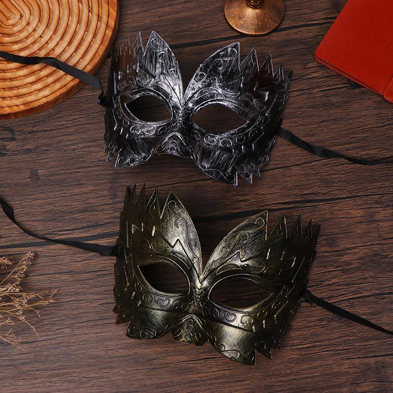 1Pc Carnival-Masquerade Mask Vintage Mask Gold Silver Half Face Mask Plastic Halloween Costume Party Mask Women Men
