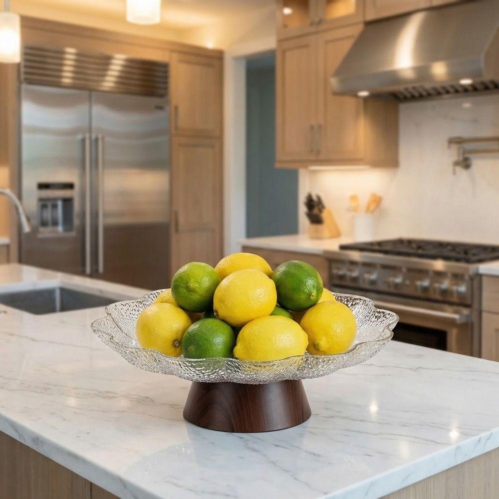 Large Capacity Pedestal Fruit Bowl Plastic Dried Fruit Plate Modern Fruit Display Stand Dessert