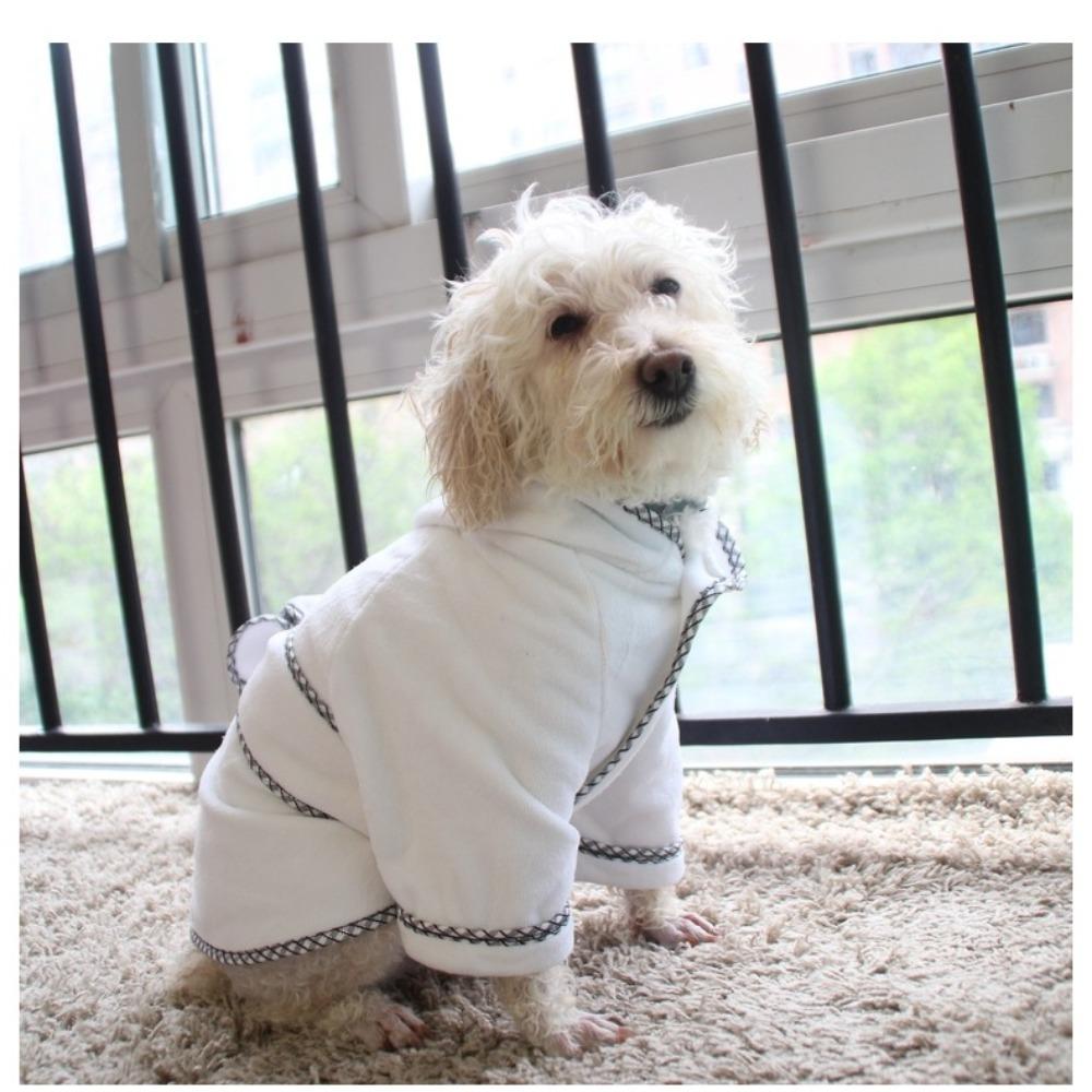 Microfiber Towel Material Dog Bathrobe Quick Dry Fast Absorbent Pet Drying Coat with Adjustable Magic Tape for All Dog Sizes