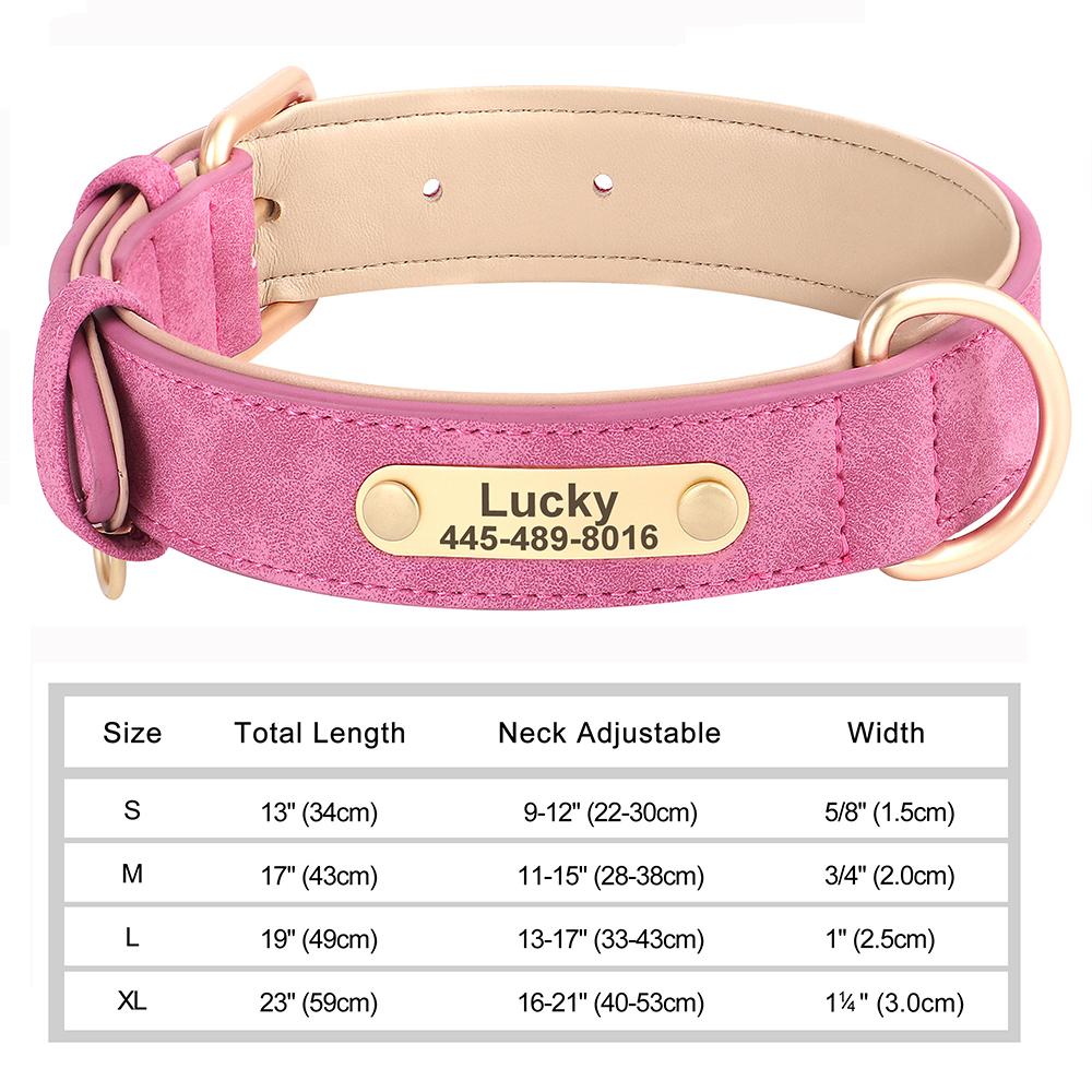 Custom Leather Dog Collar Personalized Collars with Free Engraved Nameplate for Small Medium Large Dogs Pitbull Labrador XS-XXL