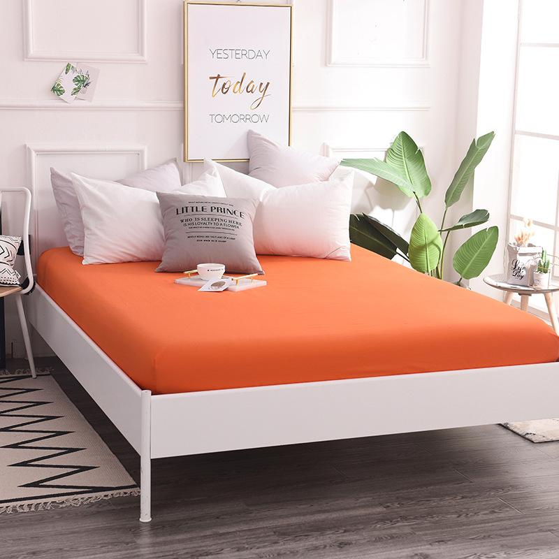 Fitted Sheets, Cotton Fitted Sheets, Bedspreads, Solid Color 13372 Pure Cotton Single Fitted Sheets, 120*200+25, Fitted Sheet Height