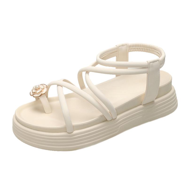 

Set of toe elastic band platform sandals women s new summer heightening vacation casual Roman beach shoes women 35
