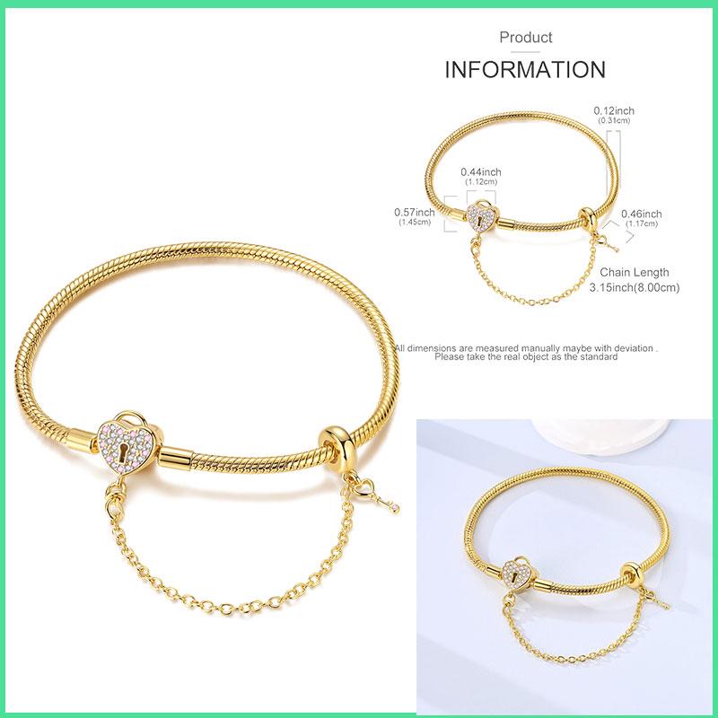 Golden Series Bracelet Original Bracelets Fit Charms Pendant Bead DIY Jewelry Gift