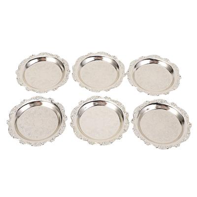 6 st Vintage Metallbrickor Snidad Dekoration Förrättstallrik för Snacks Godis Prydnadssaker 9cm