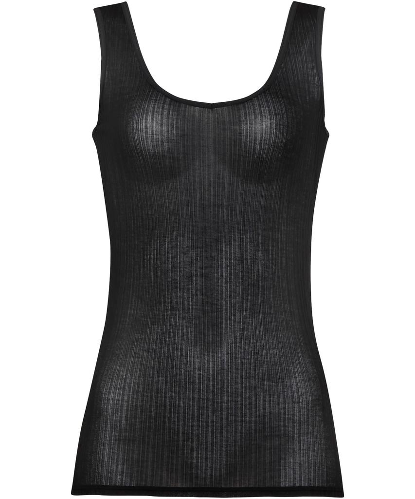 Wacoal CLB692 Sleeveless Tank Thin and Lightweight Rib Summer BL Women's Top, Cotton-Blend Material, Antibacterial, Odor-Resistant, Moisture-Wicking,