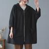2025 Retro Wool Hooded Jacket for Women - Plus Size, Belly-Covering, Slimming, Versatile for Spring, Autumn, and Winter.