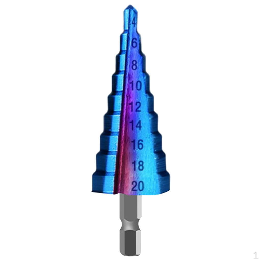 

Titanium Stepped Bit, , Blue Drilling Double Threads Wood Grilling Repairing Cone Shape Device for Straight Slot