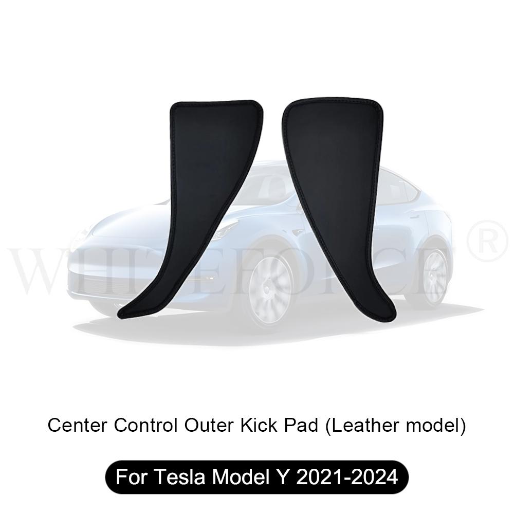 

For Tesla Model 3 Highland 2024 Center Leather Kick Mat Model 3/Y 2021-2023 TPE Waterproof Mat on Both Sides of Center Control Old Y Leather Out