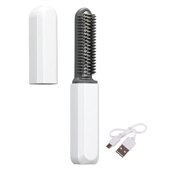 

Mini Cordless Hair Comb Straightener Bangs Hair Portable Women Straightening Brush USB білий
