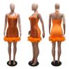 CY901133 Damen Spitzenkleid mit Pailletten und transparentem Hüftrock – Neue europäische und amerikanische Mode