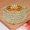 Squisito Bracciale da Sposa con Strass Esagerati per Esibizione sul Palco