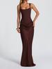 Damen Sexy Einfarbig Plissiert Trägerloses Kleid Lady Chic Schulterfrei Rückenfrei Hohe Taille Geschlitzt Kleider Abendparty Kleid